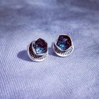 Image 1 of Teal Moss Kyanite Sterling Silver Earrings 