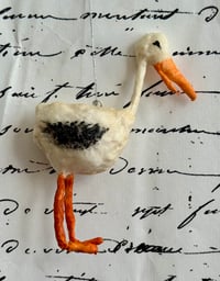 Image 3 of Spun cotton stork ornament