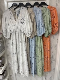 Image 3 of HALLIE PRINTED COTTON V-NECK DRESS