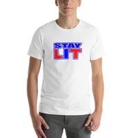 Image 3 of STAY LIT BLUE/RED Short-Sleeve Unisex T-Shirt