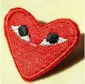 Image of COMME DES GARCONS "PLAY" HEART LOGO PIN (RED) FREE SHIPPING!