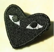 Image of COMME DES GARCONS "PLAY" HEART LOGO PIN (BLACK) FREE SHIPPING