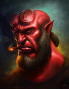 Image of Hellboy Portrait (Limited Edition Print)