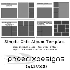 Image of Simple Chic Album Template - For 12x12inch Albums