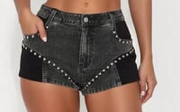 Image 1 of Studded Denim Shorts 