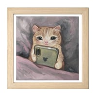 doomscrolling kitty 🤳🏼art print