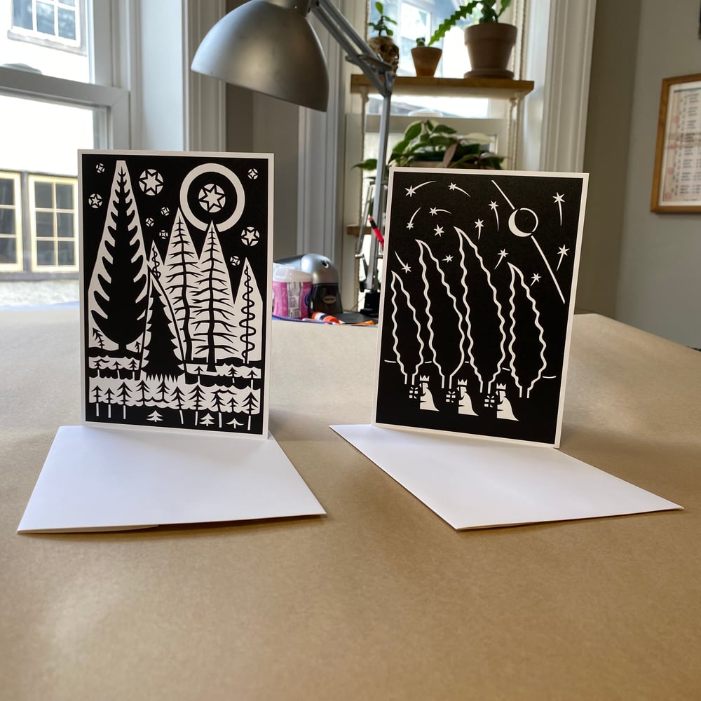Image of Set of Four signed Holiday Cards - Winter Solstice or Three Kings (choose from drop down menu)