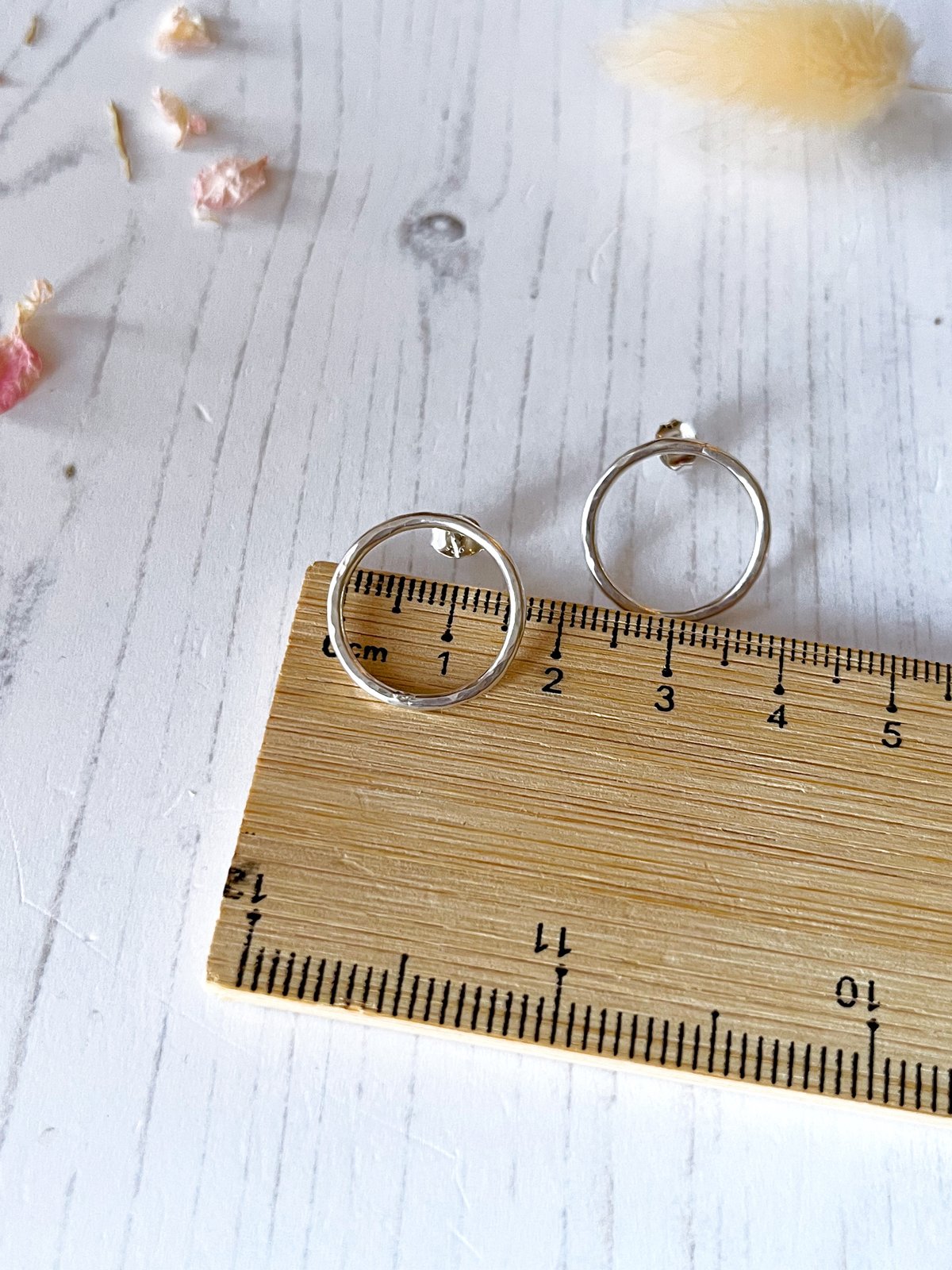 Image of Recycled sterling silver open circle studs