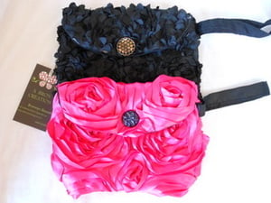 Image of Ribbon Rose Clutch Purse