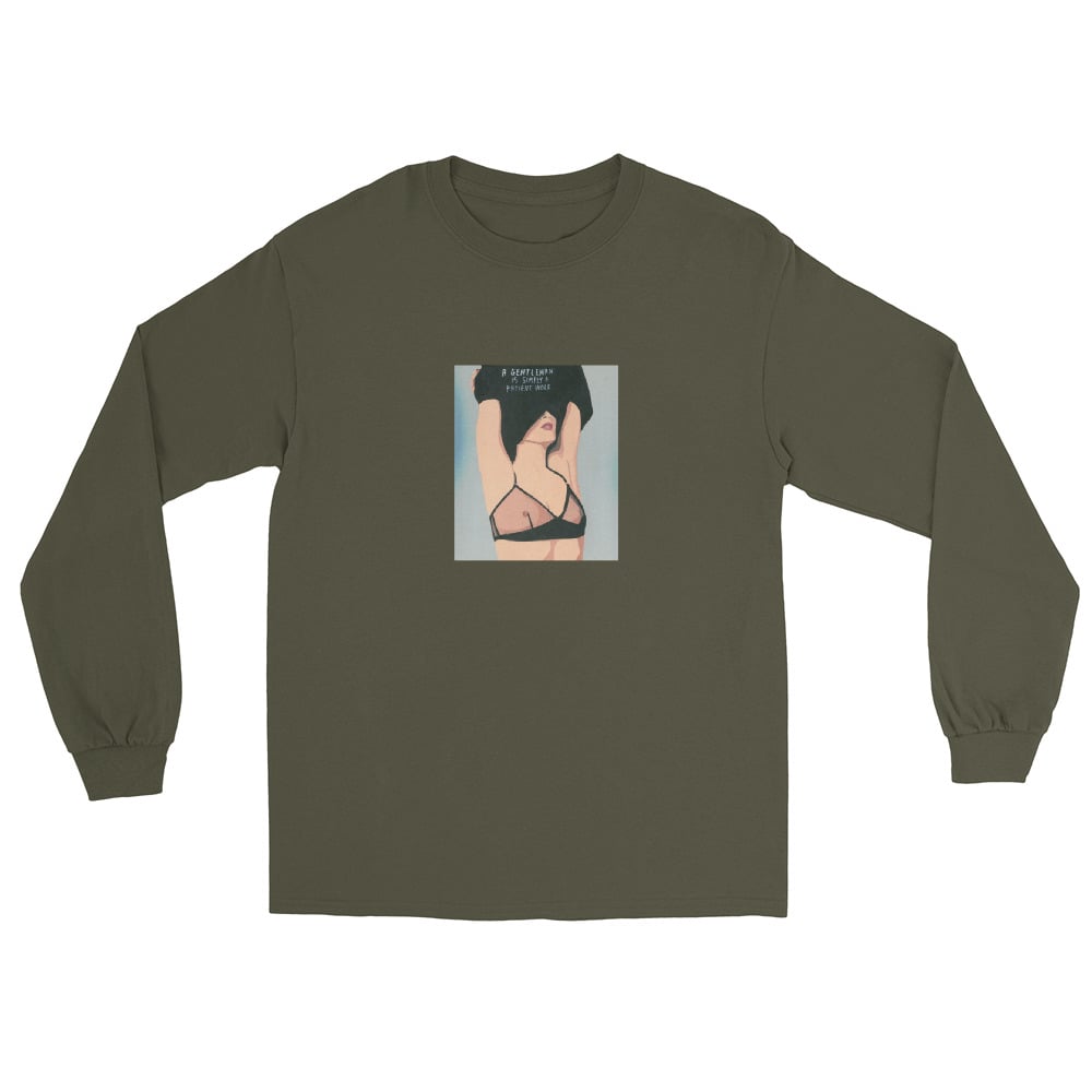 Image of A GENTLEMAN IS SIMPLY A PATIENT WOLF LONG SLEEVE SHIRT
