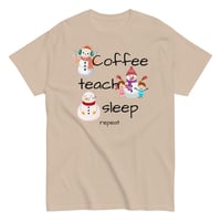 Image 4 of Coffee Teach Sleep Snowman tee