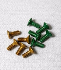 Image 3 of Tiny Bag-O-Bolts -10 Fingerboard Screws (5 Green / 5 Gold)