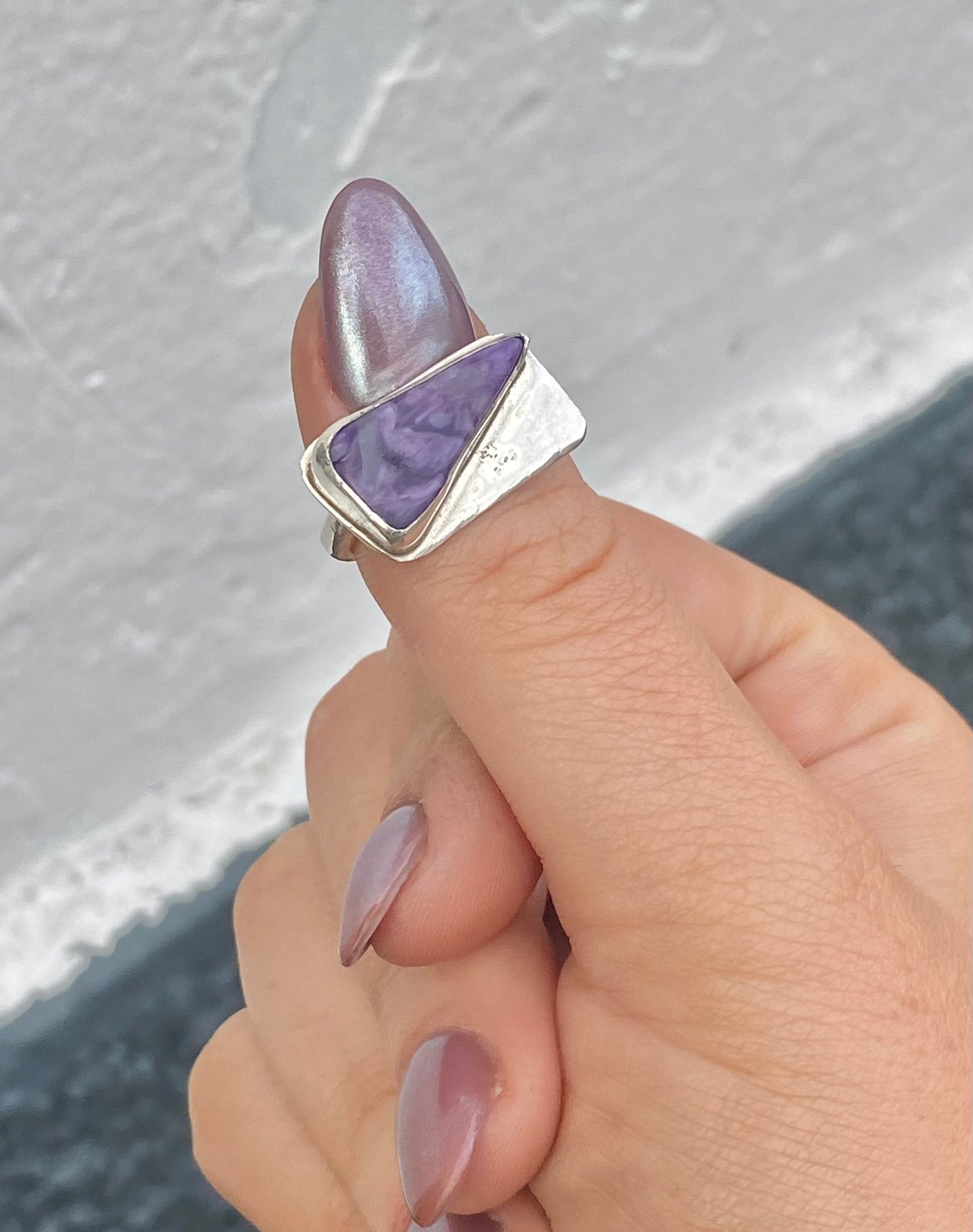 Mayan Ultraviolet Chemtrails Amethyst Sterling hot Silver Shield