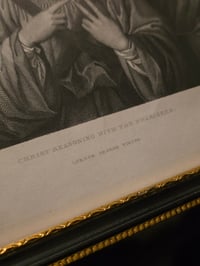 Image 3 of "Christ Reasoning” 1800s Bible page with preserved web