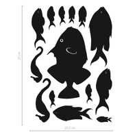 Image 2 of Wandtattoo Set mit 12 Fischen und 2 Seepferdchen