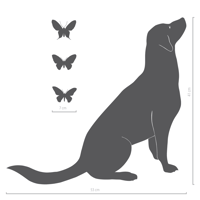 Image 2 of Hund Wandtattoo Ennie mit 3 Schmetterlingen