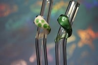 Image 14 of Borosilicate Glass Straws with Metallic Green Limited Edition Color