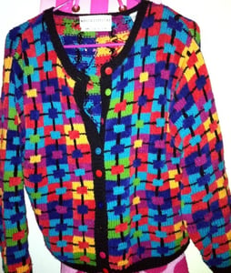Image of 80s Multi Color Knit Sweater 
