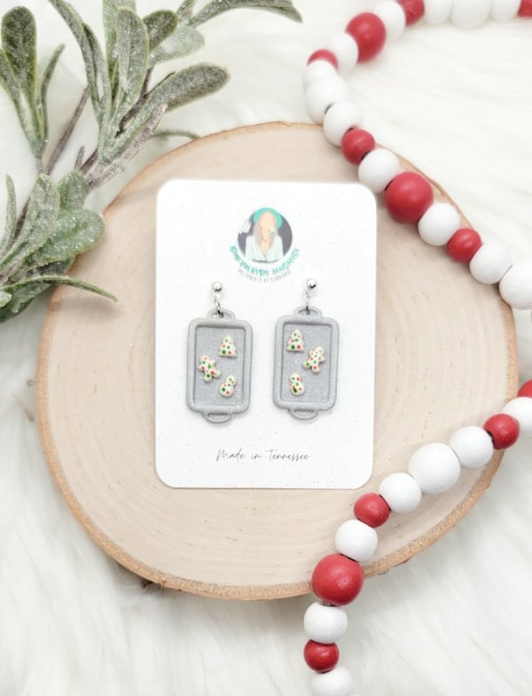 Image of Gingerbread Cookie Tray Earrings