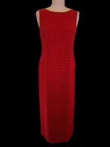 Image of Vintage Sz10 Red and White Polka Dot Dress
