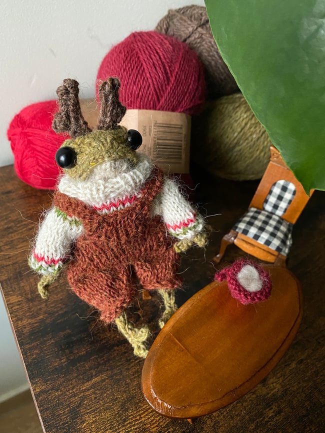 Christmas Knitted frog