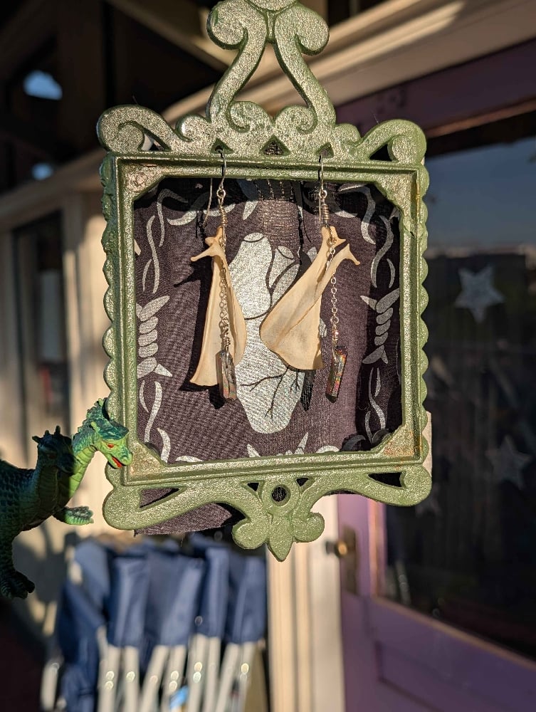 Image of rabbit scapula earrings