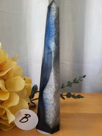 Image 11 of 7" Black Onyx Agate Tower Natural Healing Crystal 2 Styles