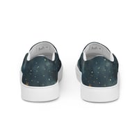 Image 3 of Blue and Gold Celestial Moons Design Men’s Slip-On Canvas Shoes