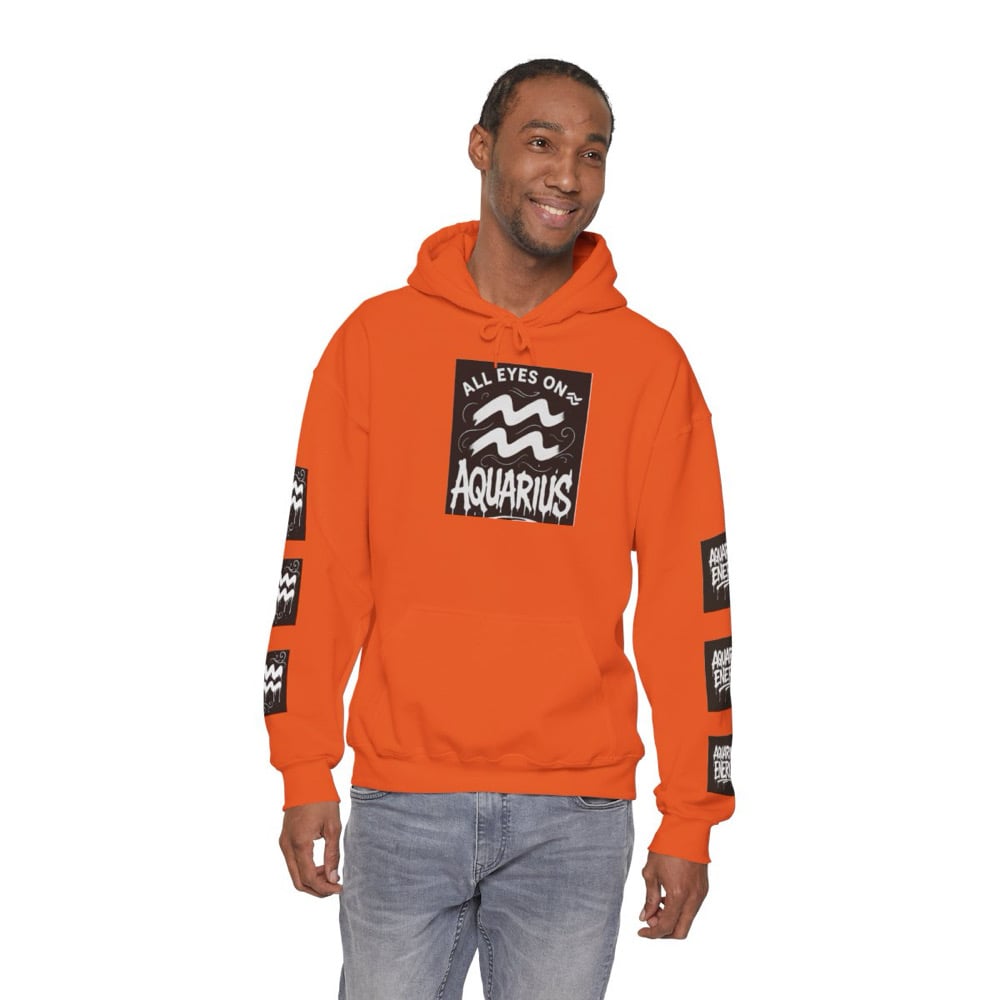 Image of Unisex Aquarius Zodiac Hoodie — All Eyes On Aquarius Graphic Sweatshirt