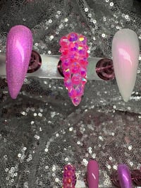 Image 6 of  Pink Barbie dream Long stiletto gel press on nails