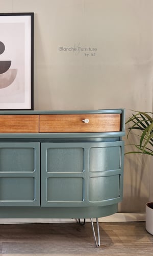 Image of Stunning Curved Sideboard in a custom blue