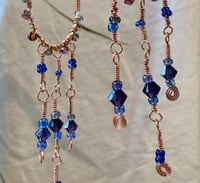 Image 2 of Copper hoops in blue/purple 