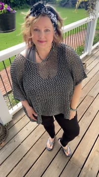 Image 1 of Gun Metal Crochet Top