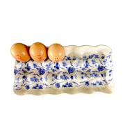 Image 3 of Blue Floral Farmhouse Chicken Egg Tray 18 Capacity 