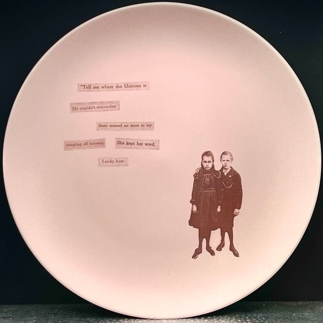 Late 1800's Unicorn Kid Story Plate