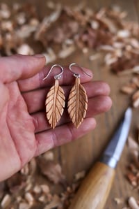 Image 3 of Cherry Leaf- Earrings 