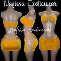Image 3 of Golden Yellow Velvet Sets 