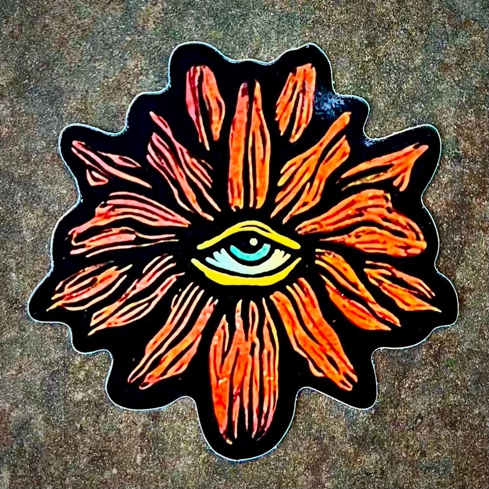 Image of Red Daisy holographic stickers