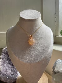 Image 3 of Gold Flower  Agate Heart Crystal Necklace