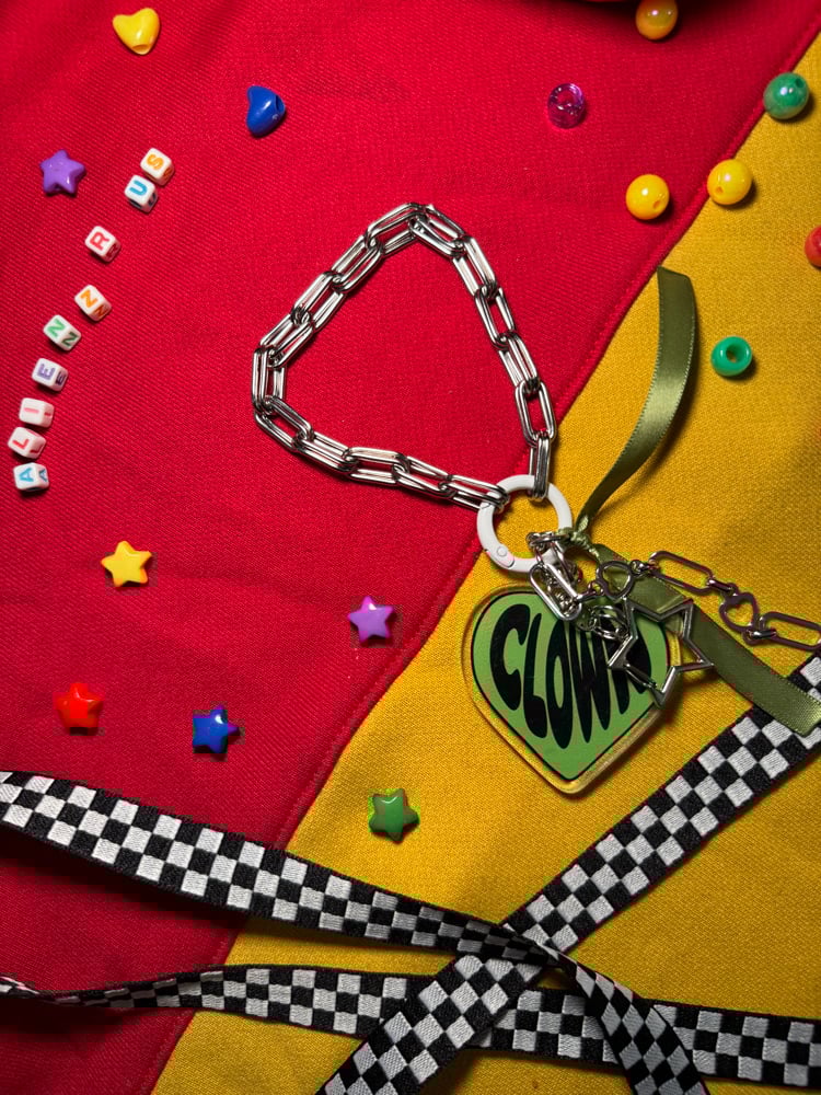 clown (green heart) bag chain!
