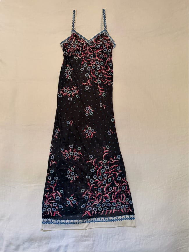 vintage Emilio Pucci black floral slip dress maxi