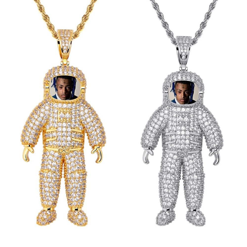 Image of Astronaut custom photo necklace