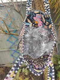 Image 3 of Wanderlust- quilted cotton block print tote - reversible