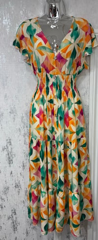 Brenda - V Neck Angel Sleeve Maxi Dress