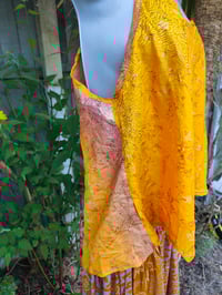 Image 7 of Kimono and cami top Set- Yellow and rust
