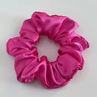 Cerise Pink Satin Handmade Scrunchie 