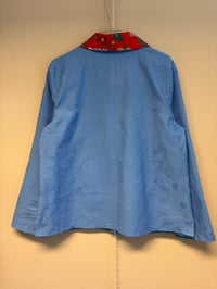 Image 6 of Blue shirt with flowers (m/l)