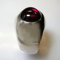 Unique, Custom, Heavy Mens Ruby Ring in Silver