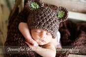 Image of Newborn Teddy Bear Hat -  PATTERN