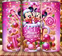 Merry Christmas Mickey 20oz subliamtion tumbler